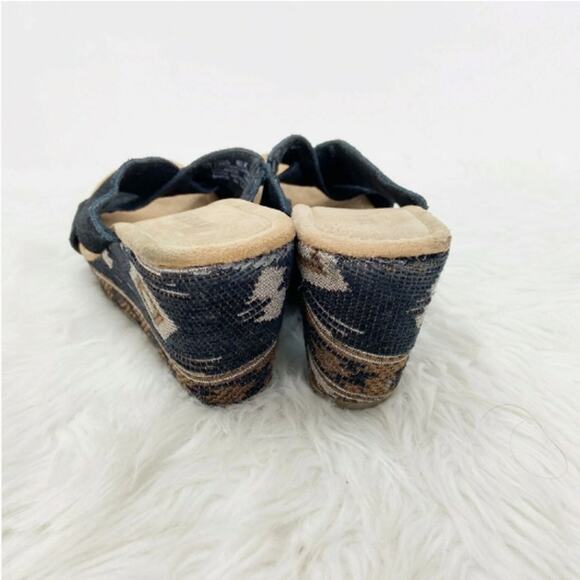 Minnetonka Wedge Sandals Size 7.5 Women Black Suede Platform Aztec Tribal - Picture 8 of 9